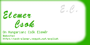 elemer csok business card