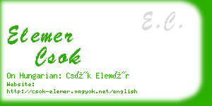 elemer csok business card